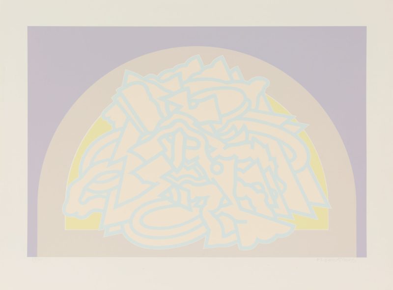 Alun Leach-Jones 'Blue line with cream from India Suite of 7' 1976 screenprint, from edition of 40 59 x 87 cm $900