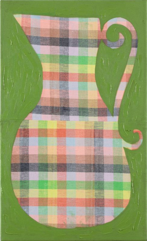 Tai Snaith 'We are all connected by imperfection' 2024 oil on linen bedsheet cover, unframed 72.5 x 44 cm $3,500