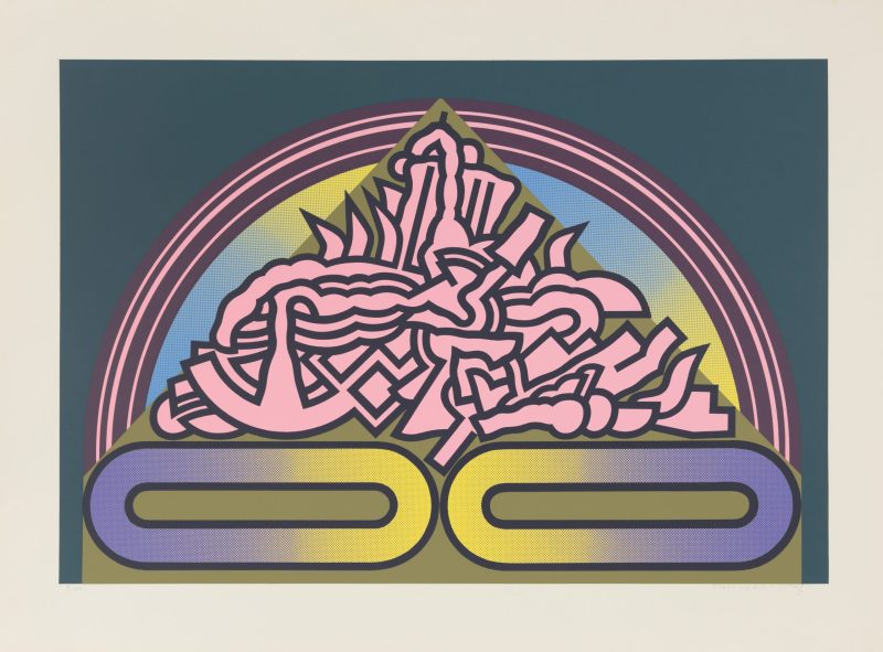 Alun Leach-Jones 'Two Ovals from India Suite of 7' 1976 screenprint, from edition of 40 59 x 87 cm $900