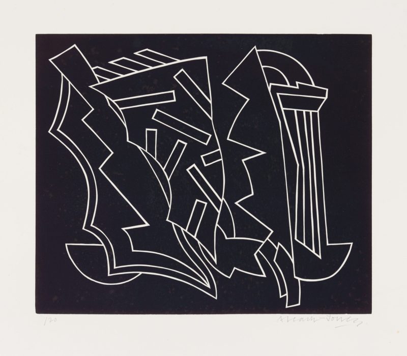 Alun Leach-Jones 'Cypress and acacia' 1986 linocut, from edition of 20 39 x 46 cm $900