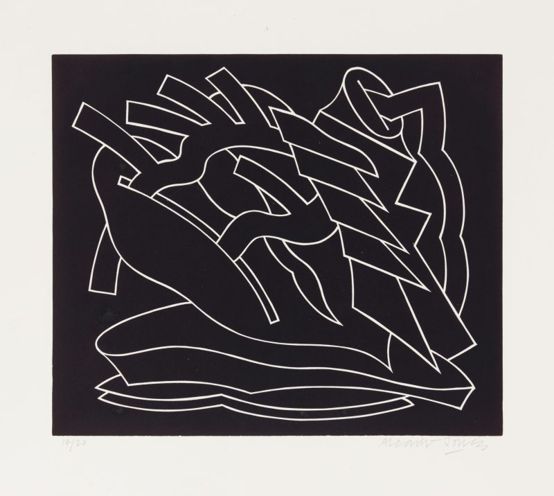 Alun Leach-Jones 'Cypress and acacia' 1986 linocut, from edition of 20 39 x 46 cm $900