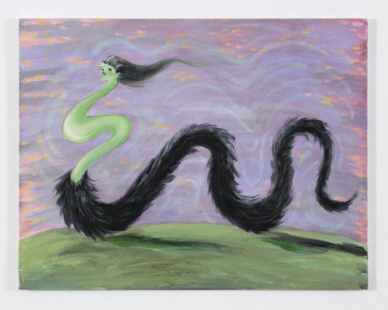 Tai Snaith 'Shedding (year of the snake)' 2025 oil on linen board, unframed 35.5 x 45.5 cm $1,700