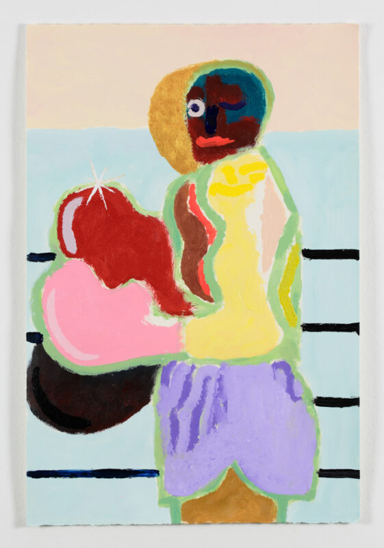 Rhys Lee 'Boxer 2' 2024 acrylic on paper, unframed 57 x 38 cm $2,200