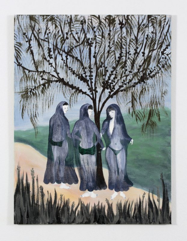 Tai Snaith 'Weird sisters' 2025 oil on linen board, unframed 61 x 45.5 cm $3,500