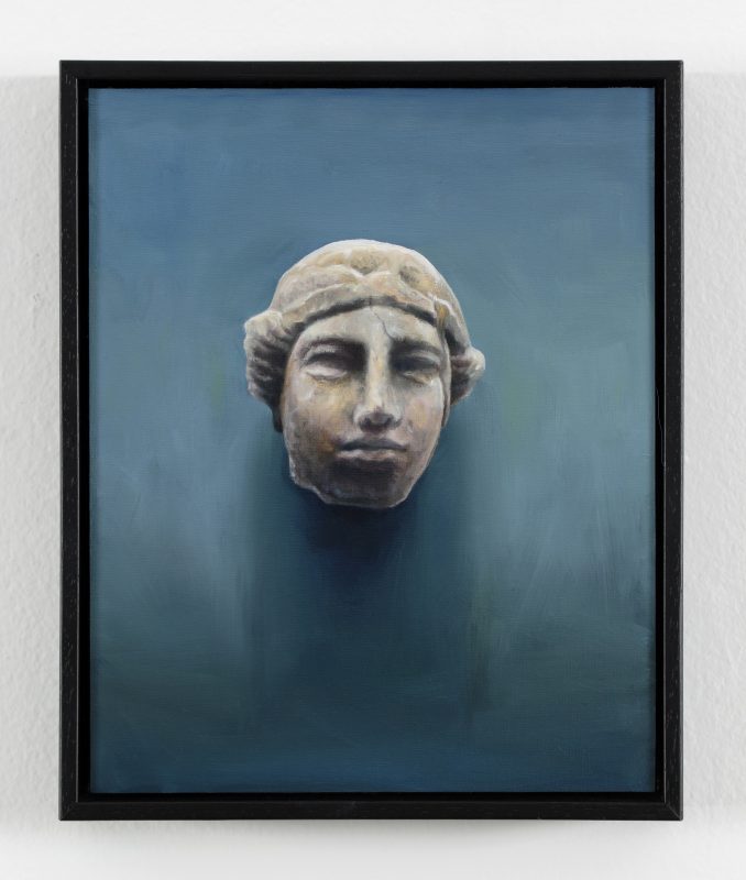 Kez Hughes 'Rift, after Head of an Amazon, British Museum, London' 2024 oil on board 25.5 x 20.5 cm $1,900