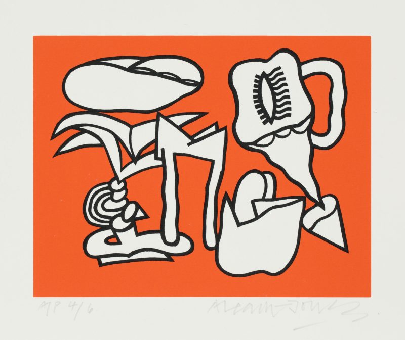 Alun Leach-Jones 'Air and Stone' 1988 coloured screenprint, from edition of 6 Artist Proofs 17 x 21 cm $500