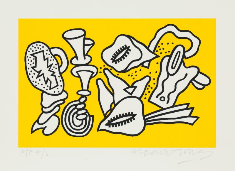 Alun Leach-Jones 'Air and Stone' 1988 coloured screenprint, from edition of 6 Artist Proofs 17 x 25 cm $500