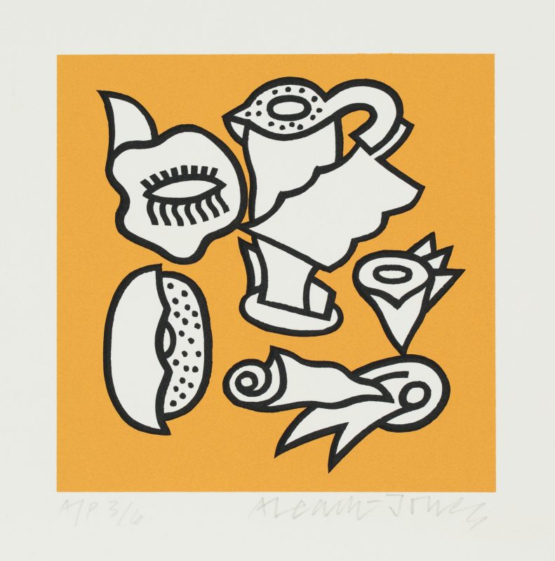 Alun Leach-Jones 'Air and Stone' 1988 coloured screenprint, from edition of 6 Artist Proofs 17 x 17 cm $500