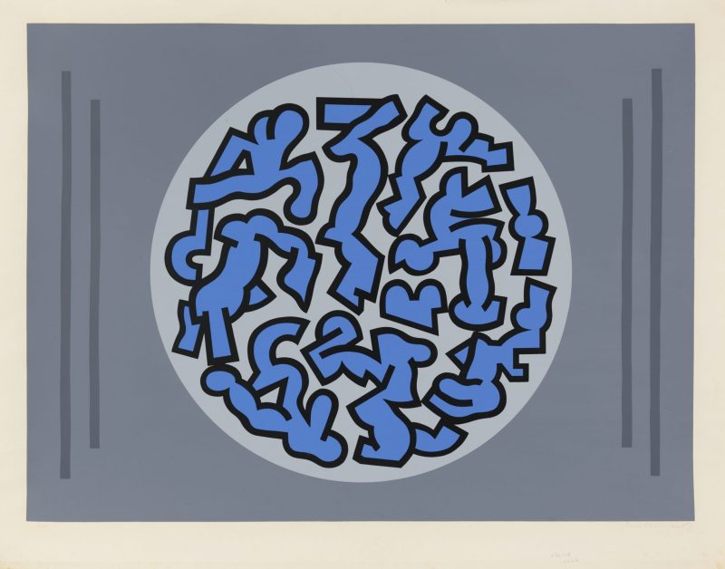 Alun Leach-Jones 'The blue and the grey' 1970 screenprint, from edition of 40 77 x 102 cm $1,500