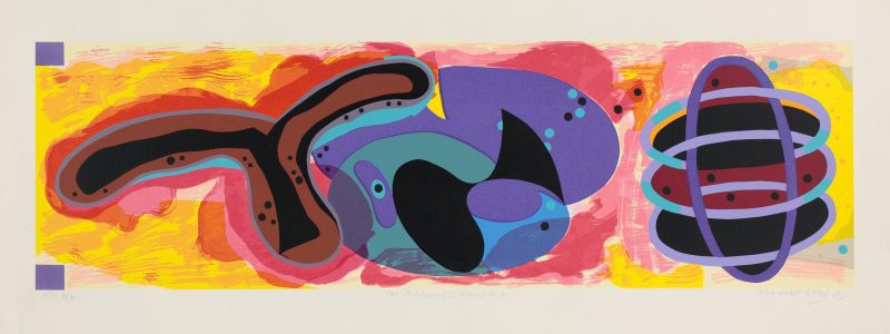 Alun Leach-Jones 'The radiant strand 2' 1988 coloured screenprint, from edition of 4 Artist Proofs 38 x 105 cm $900