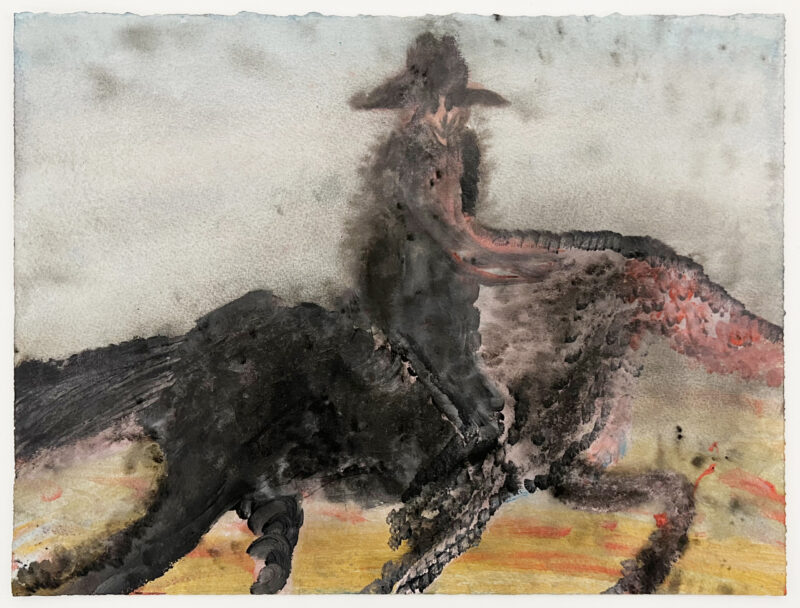 Rhys Lee 'Rider #5' 2016 mixed media on paper, unframed 29 x 38 cm $1,100