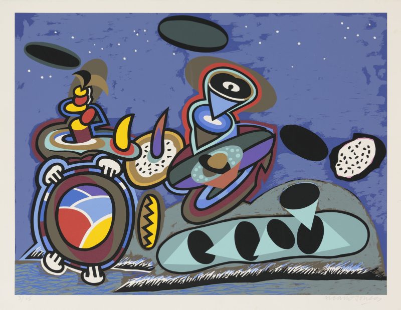 Alun Leach-Jones 'New England night 1' 1995 screenprint, from edition of 65 52 x 69 cm $900