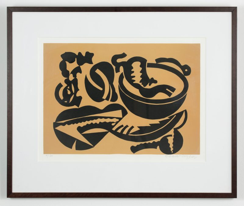 Alun Leach-Jones 'The plain sense of things 6' 2004 framed linocut and lithograph, from edition of 30 41 x 58 cm $900