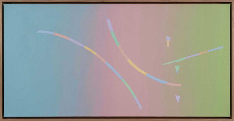 Virginia Cuppaidge 'Skyspace moonlight' 2023 acrylic on canvas 40 x 90 cm $5,900