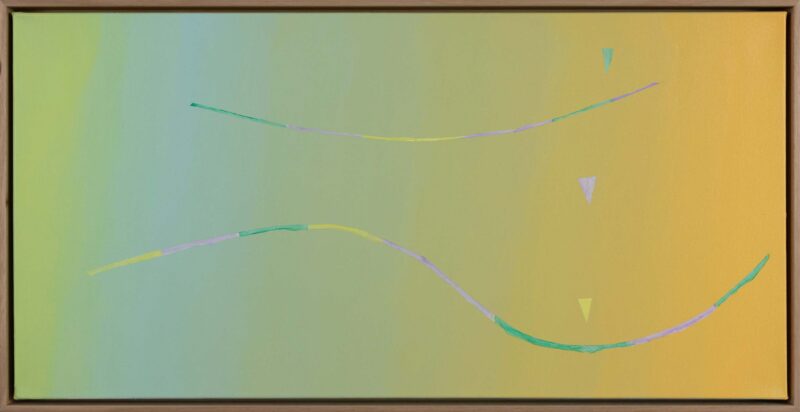 Virginia Cuppaidge 'Skyspace glade' 2023 acrylic on canvas 40 x 90 cm