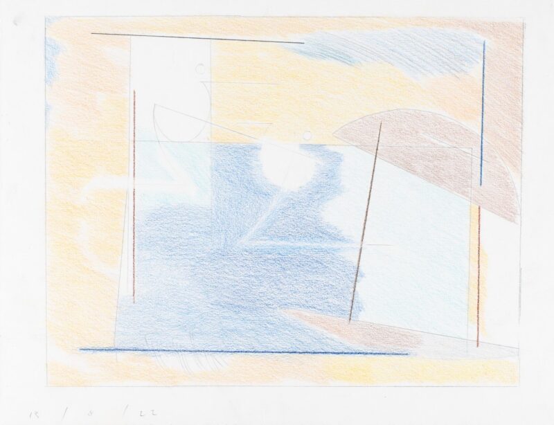Martin George 'Windmill scenery' 2022 pencil on paper 25 x 32.5 cm $400