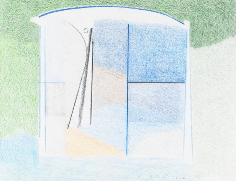 Martin George 'Window (early morning)' 2022 pencil on paper 25 x 32.5 cm $400