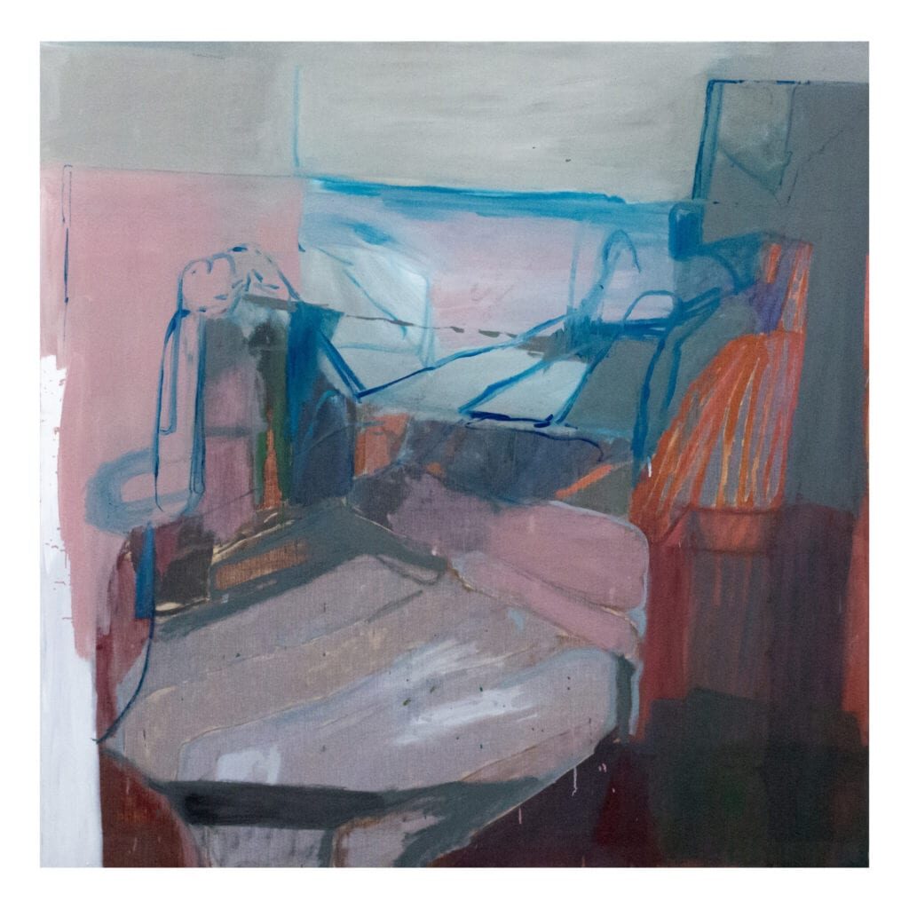 Amber Wallis-MAF18-Figure and Bed 2018 Oil on Linen 150x150cm copy