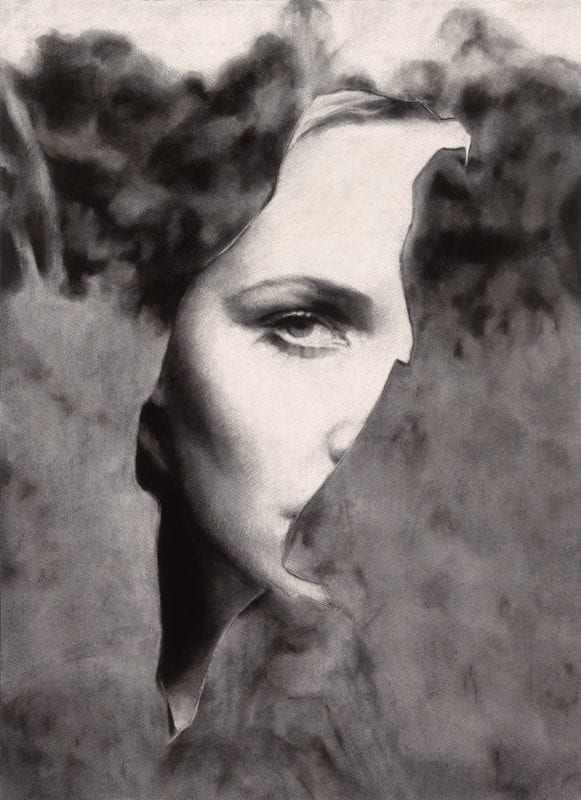 Heidi Yardley 'By the danger in your eyes' 2016 Charcoal on primed paper 76 x 57 cm