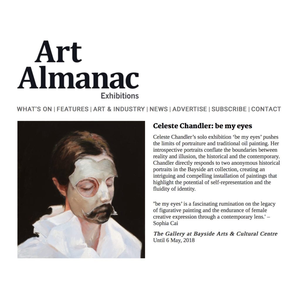 CELESTE CHANDLER IN ART ALMANAC’S EXHIBITIONS