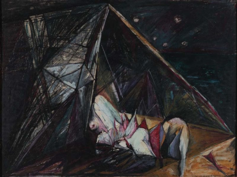 Wendy Stavrianos 'Tanja Night Shelter' 1984 Oil pastel, ink, acrylic on paper 75 x 110 cm