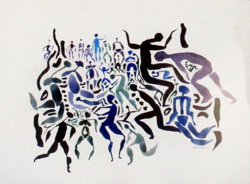Guy Warren 'Dance' 2009 watercolour and ink on paper 38 x 52 cm