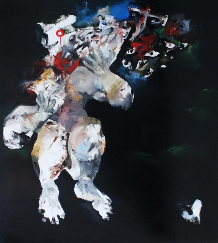 Gordon Shepherdson 'Frightened' 2001 oil and enamel on paper 118 x 112 cm