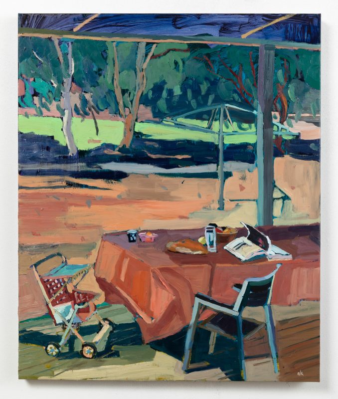 Nicole Kelly 'Pause' 2025 oil on polyester 86.5 x 71 cm $6,000