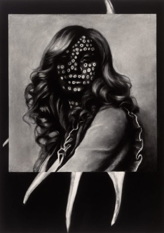 Heidi Yardley 'Serpentine' 2016 Charcoal on primed paper 120 x 87 cm